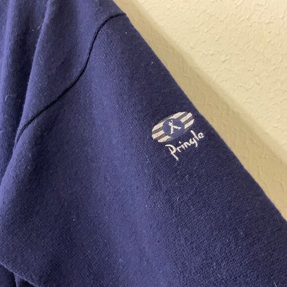 Faldo by Pringle Sweater Mens size L Blue  100% Lambswool V-Neck Jumper Golf - Picture 3 of 10